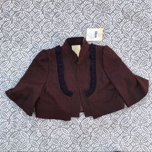TOV Blue Label Brown Crop Jacket M New